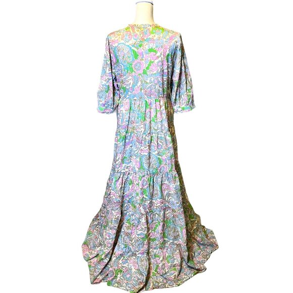 Fabienne Chapot NWT Cala Tiered Summer Maxi Dress Sz 42 Med‎ Org Cotton Spring - Picture 4 of 15